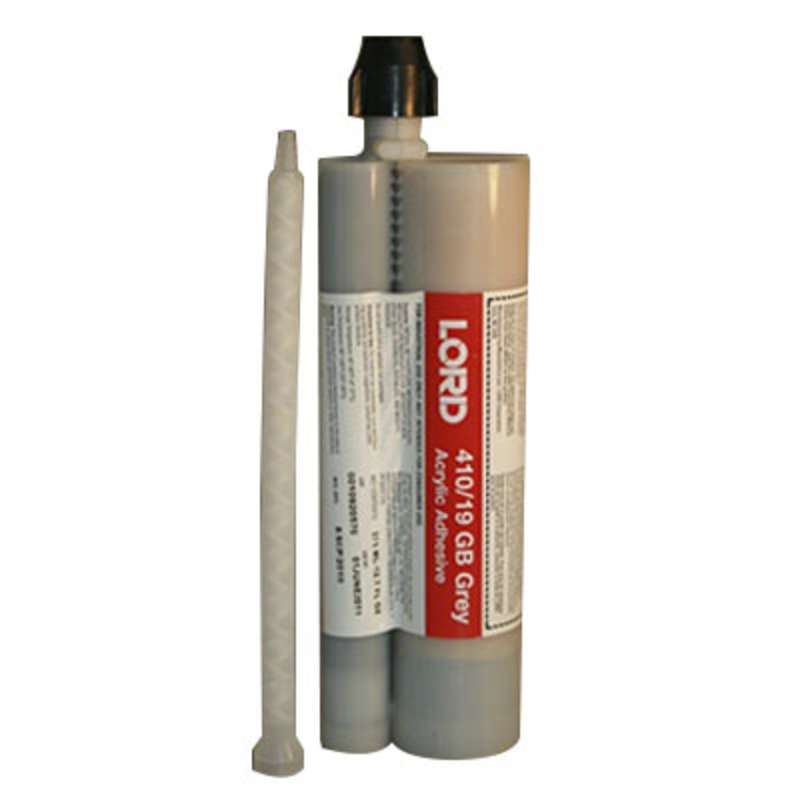 Lord® 410 Acrylic Adhesive With 1.06 in Glass Beads, 375 mL Cartridge, Red